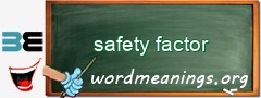WordMeaning blackboard for safety factor